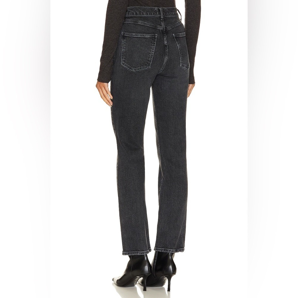 AGOLDE High Rise Stovepipe Jeans Size 29 Metal Black Denim 28" Inseam - Picture 2 of 12